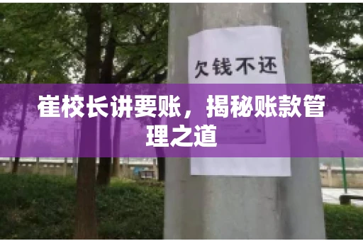 崔校长讲要账,揭秘账款管理之道 崔校长讲要账,揭秘账款管理之道