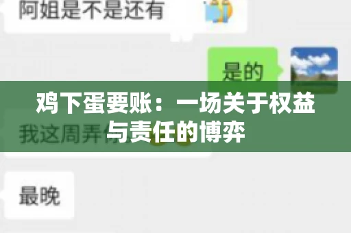 鸡下蛋要账:一场关于权益与责任的博弈 鸡下蛋要账:一场关于权益与责任的博弈
