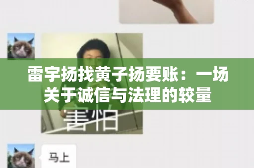 雷宇扬找黄子扬要账：一场关于诚信与法理的较量