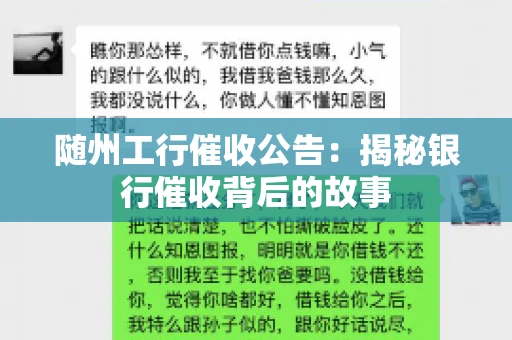随州工行催收公告：揭秘银行催收背后的故事